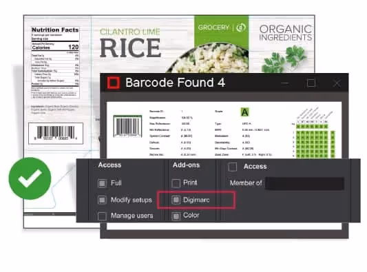 Illustration of GlobalVision Barcode inspection tool