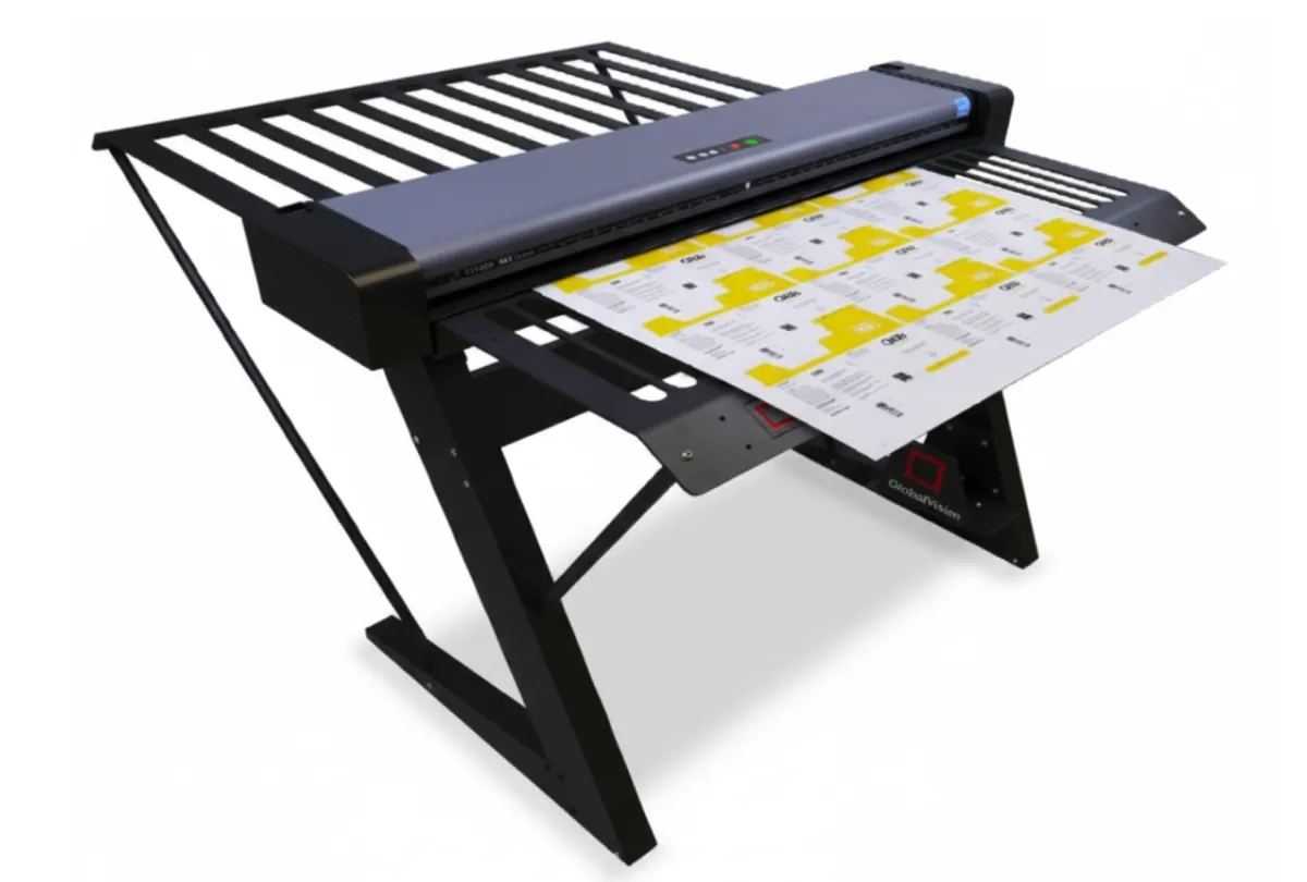Großformat-Rollenscanner Contex SD One 44 MF mit integriertem Standfuß, ideal zum Scannen von technischen Zeichnungen und großformatigen Dokumenten.