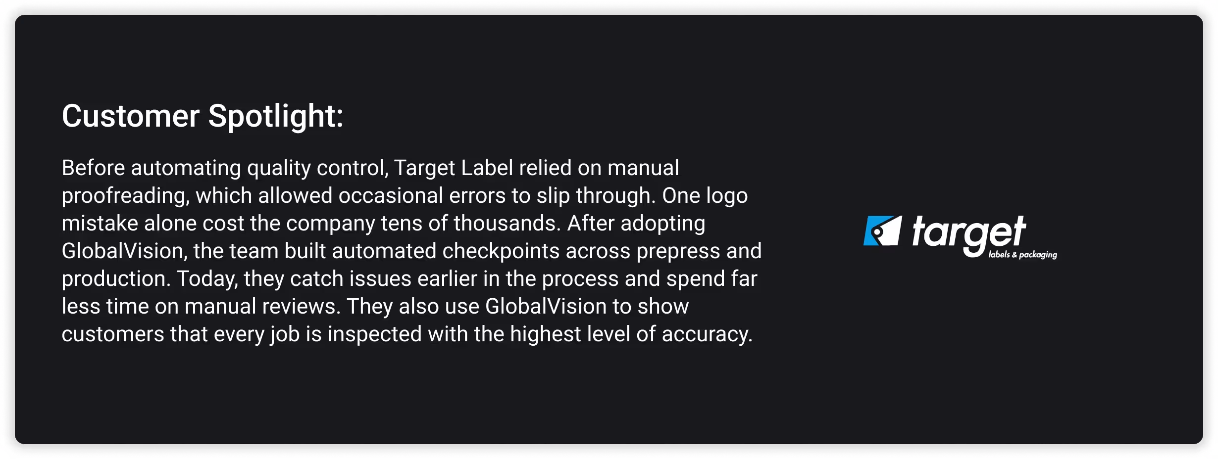 Custmer Story target Label