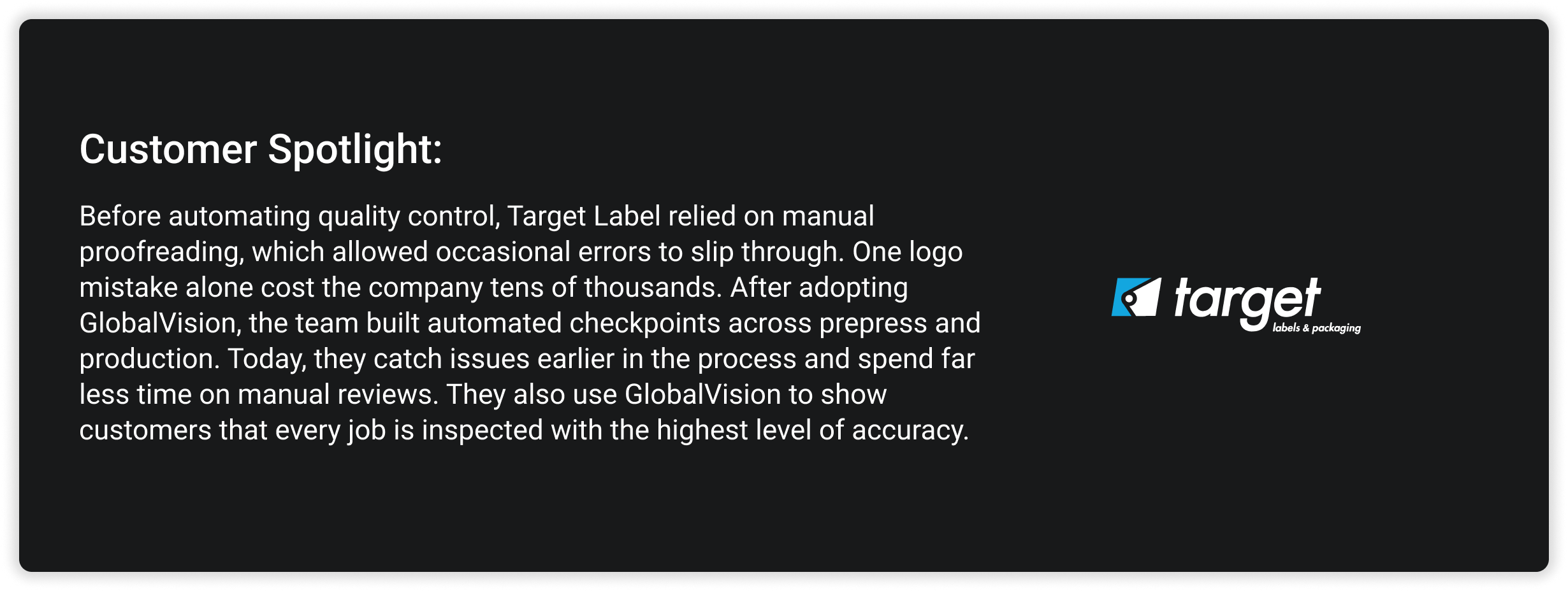 Custmer Story target Label