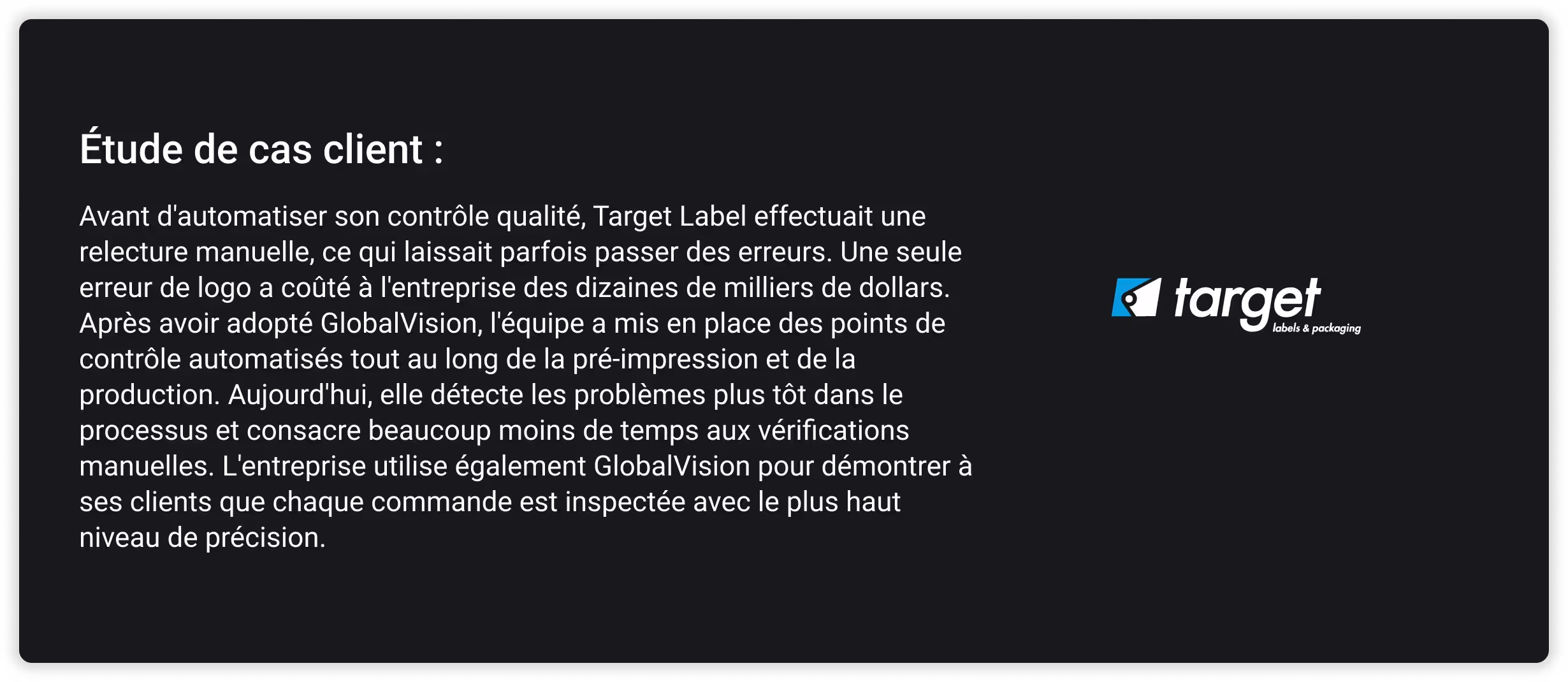 Edude de cas client target label