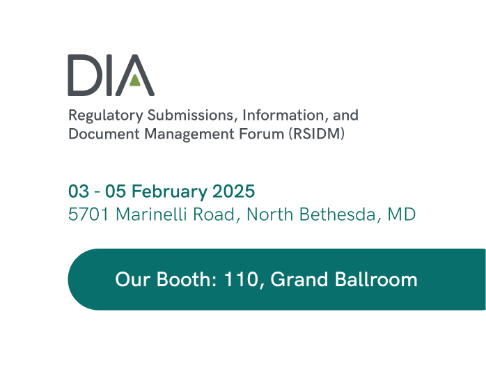 GlobalVision's automated quality solutions at the DIA RSIDM Forum, Maryland, February 3-5, 2025, Booth 110.