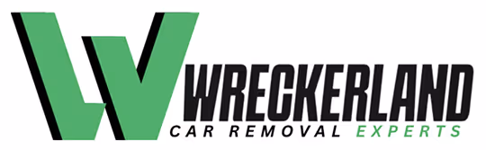 Wreckerland Logo with white background saying Wreckerland car removal experts
