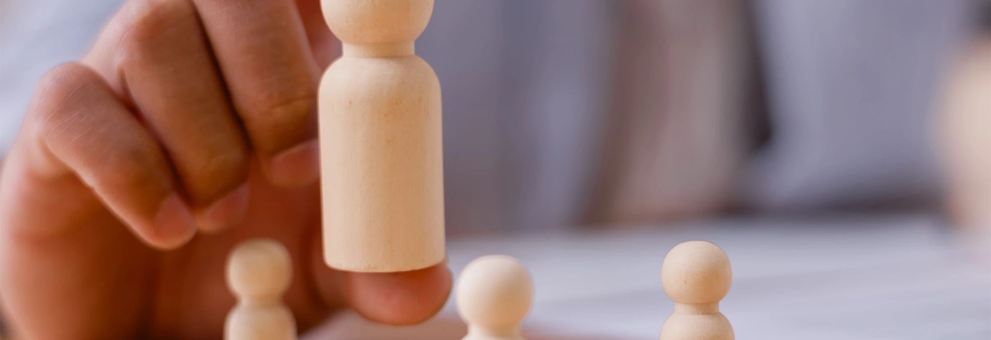 Closeup of a wooden game piece