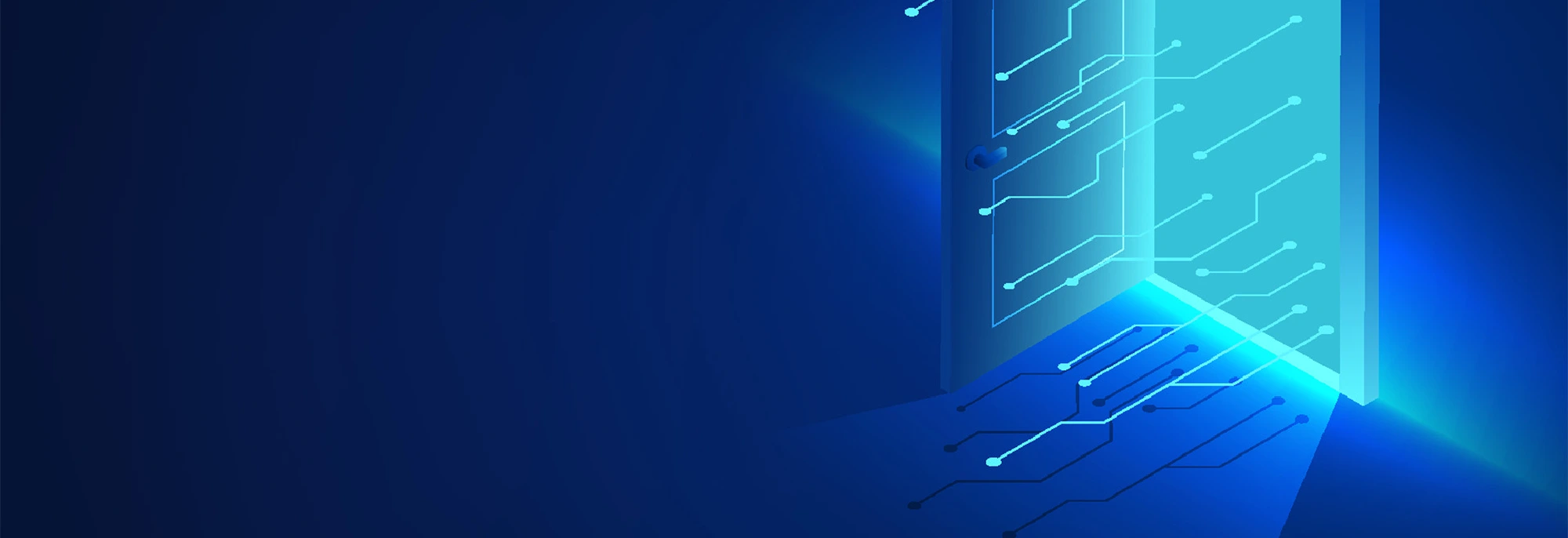Glowing illustration of a computer chip