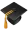 Graduation cap emoji icon for education