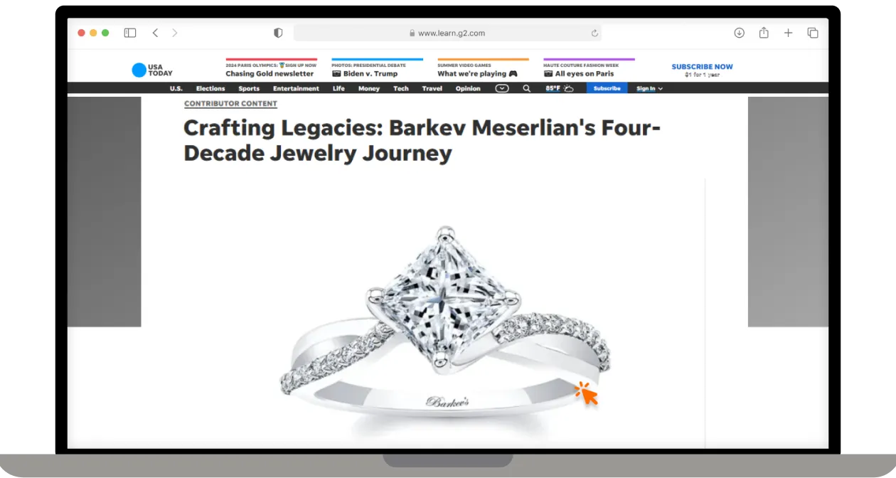 Laptop showing digital PR placement results