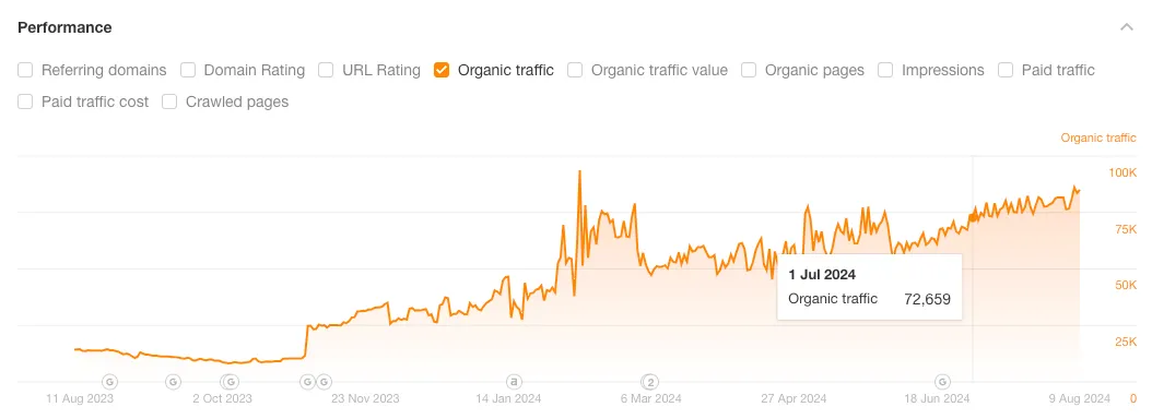 BloomsyBox organic traffic analytics after 555 percent growth