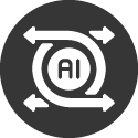 AI icon (Predictive, Prescriptive, Autonomous)