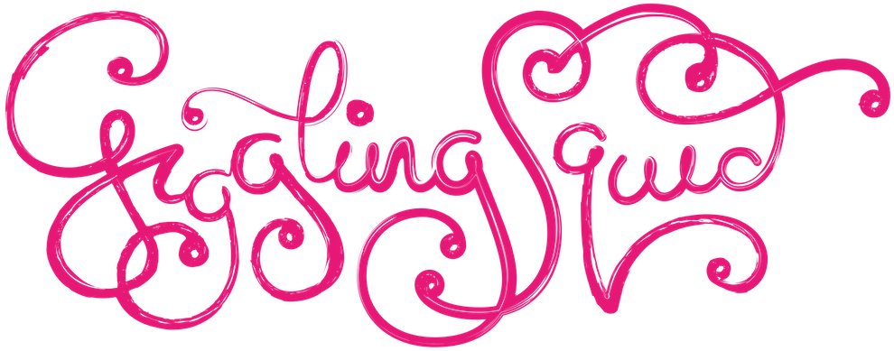 Giggling Squid logo in decorative pink cursive script with swirling embellishments.