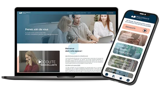 Application mobile et espace en ligne Pros-Consulte
