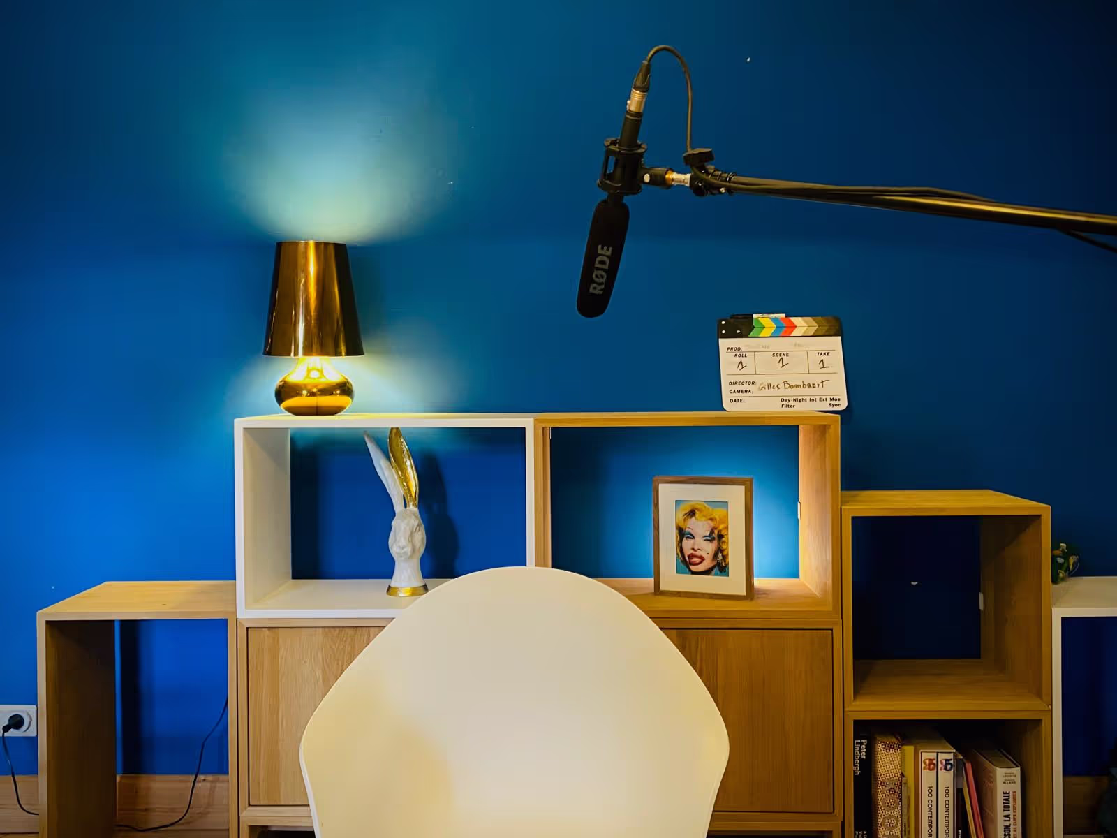 Un fond de studio bleu