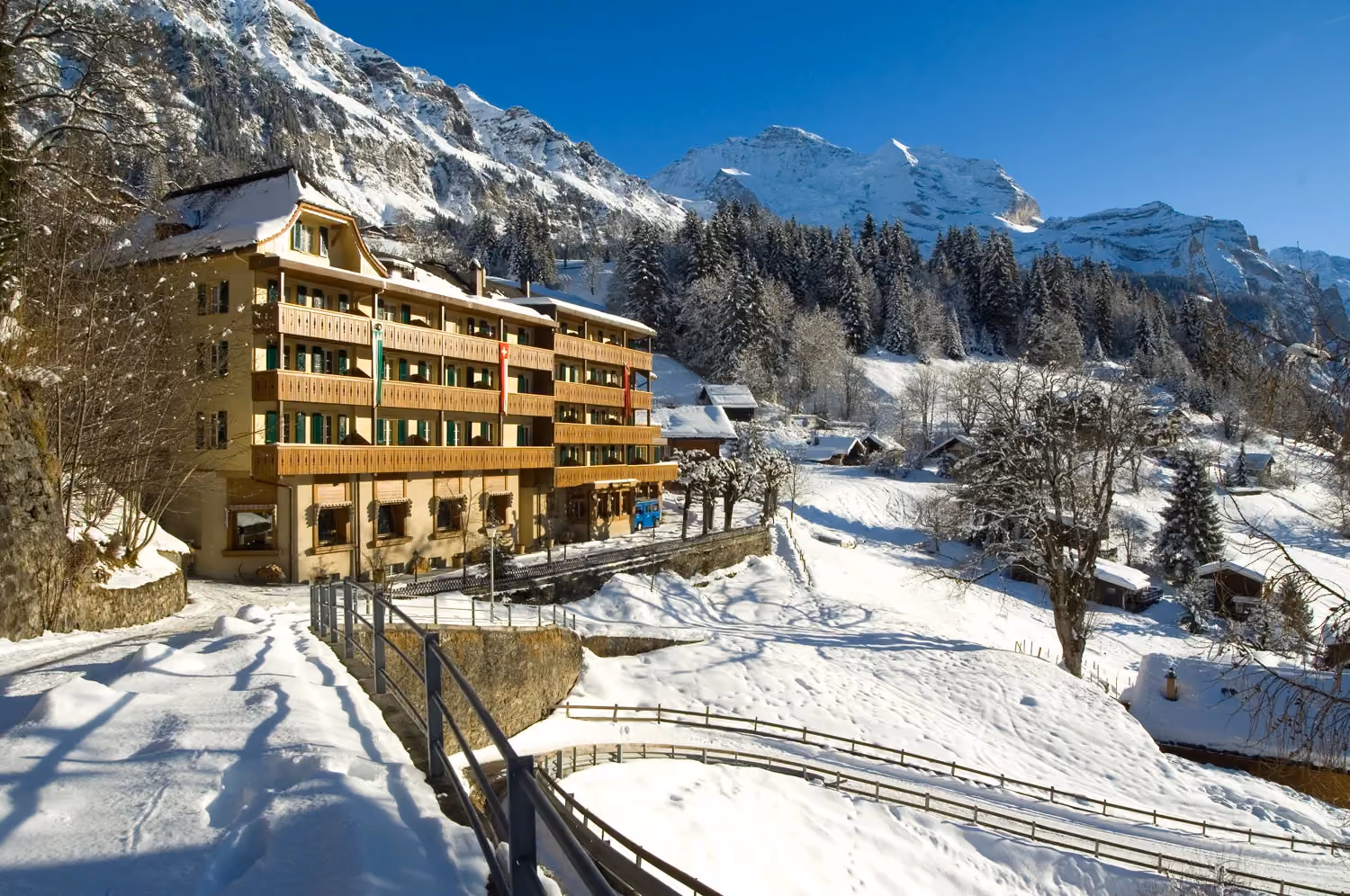 Hotel Alpenrose Wengen im Winter, Jungfrau Ski Region, Schweiz