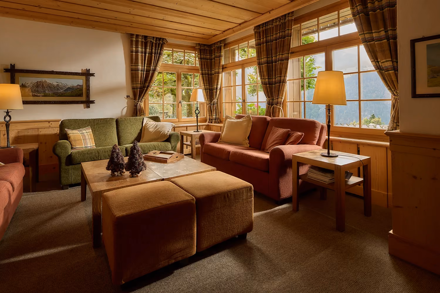 Aufenthaltsraum im Hotel Alpenrose Wengen, Jungfrau Region, Schweiz