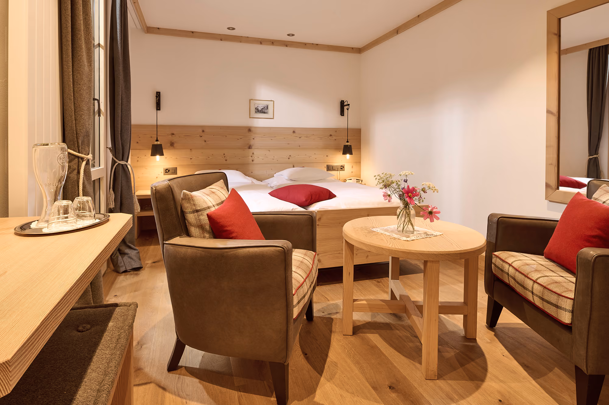 Das Standard Doppelzimmer im Hotel Alpenrose Wengen. Das Hotel Alpenrose Wengen liegt in der Jungfrau Region.