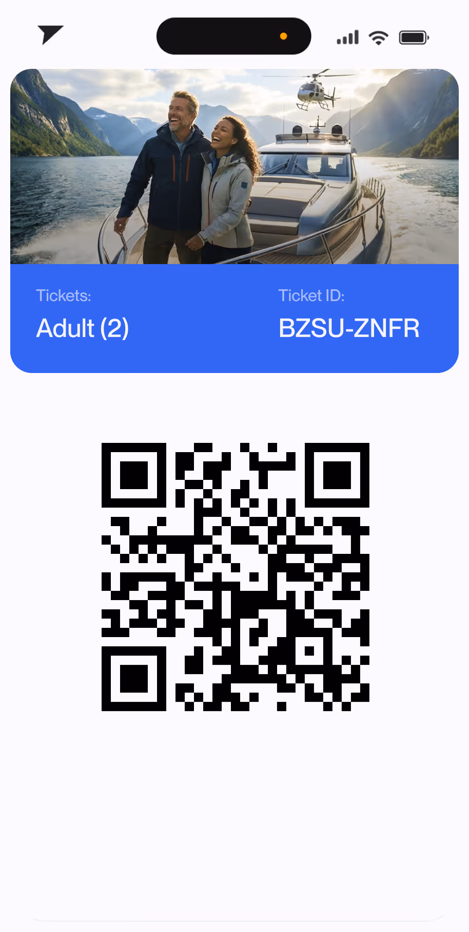 TripWorks mobile ticket used for guest check-in