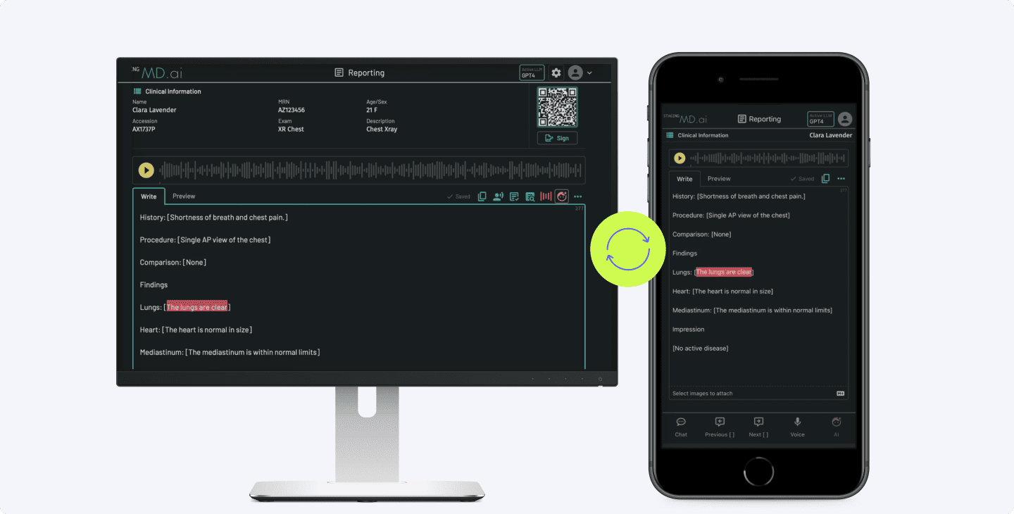 Reporting interface of MD.ai 