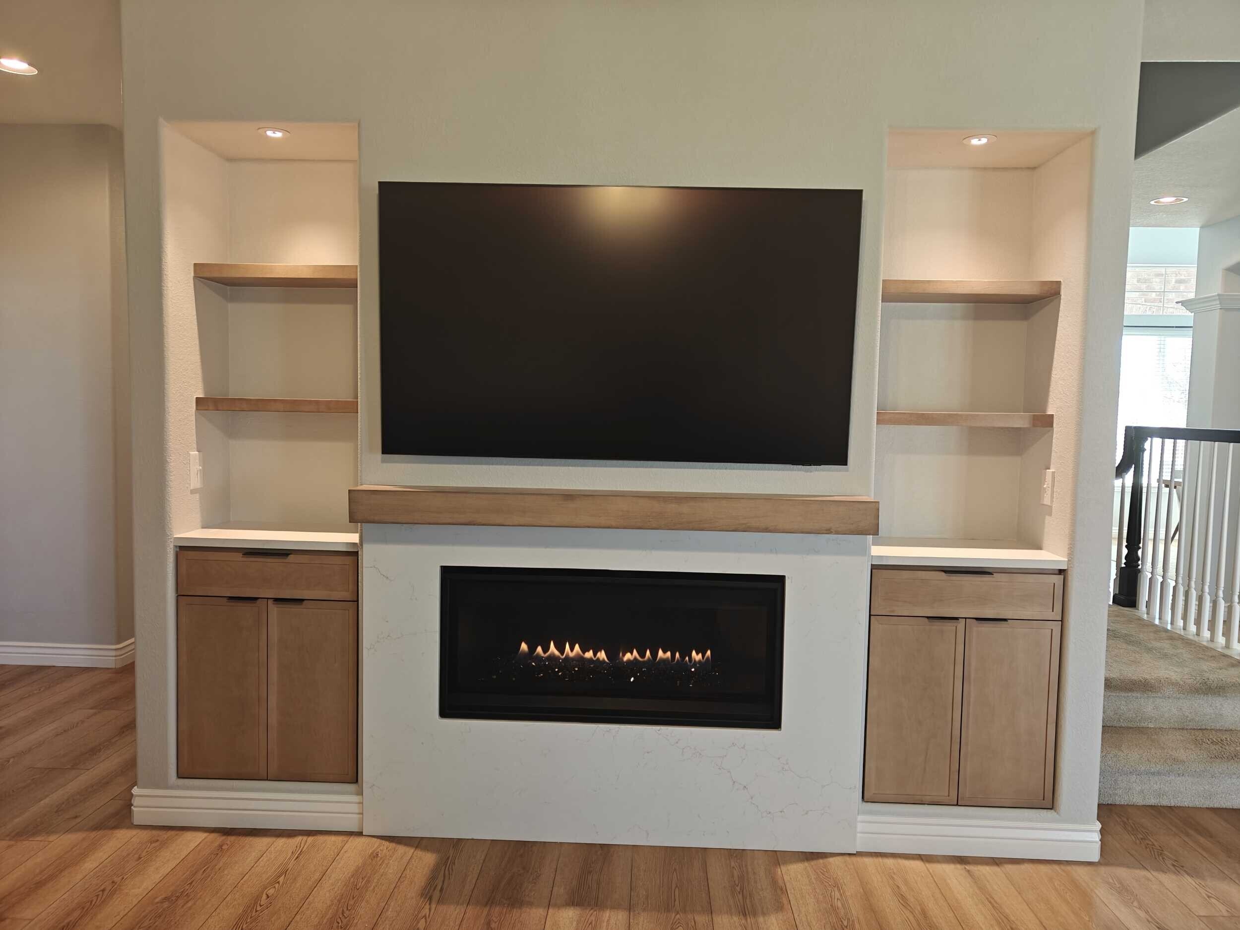 Final testing of the Superior Fireplaces linear gas unit to ensure performance and safety before the project reveal.