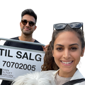 Billede af Said og Parisa, der deltager i podcasten Drømmevillaen