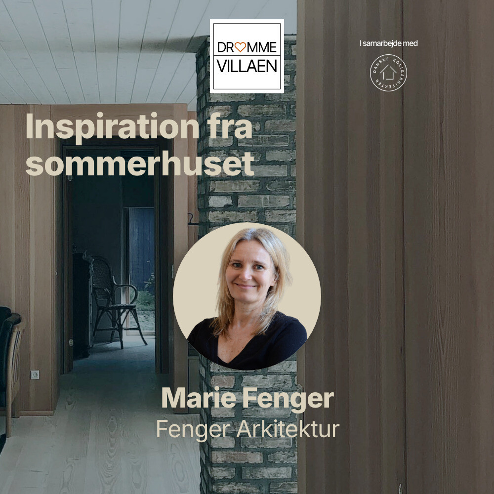 Podcastafsnit med arkitekt Marie Fenger om sommerhusdesign og arkitektonisk inspiration.