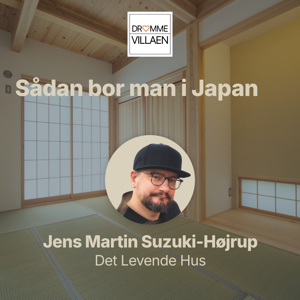 Traditionelt japansk interiør med skydedøre og tatami-måtter, podcastgæst er Jens Martin Suzuki-Højrup.
