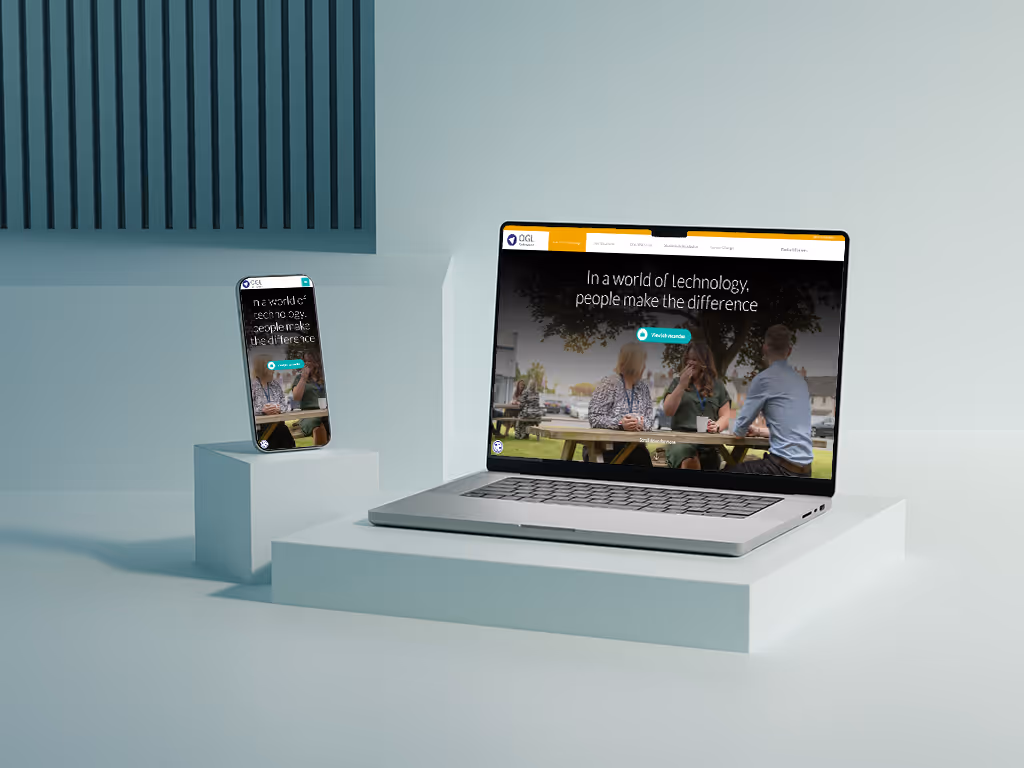 Mobile and laptop with OGL careers screens