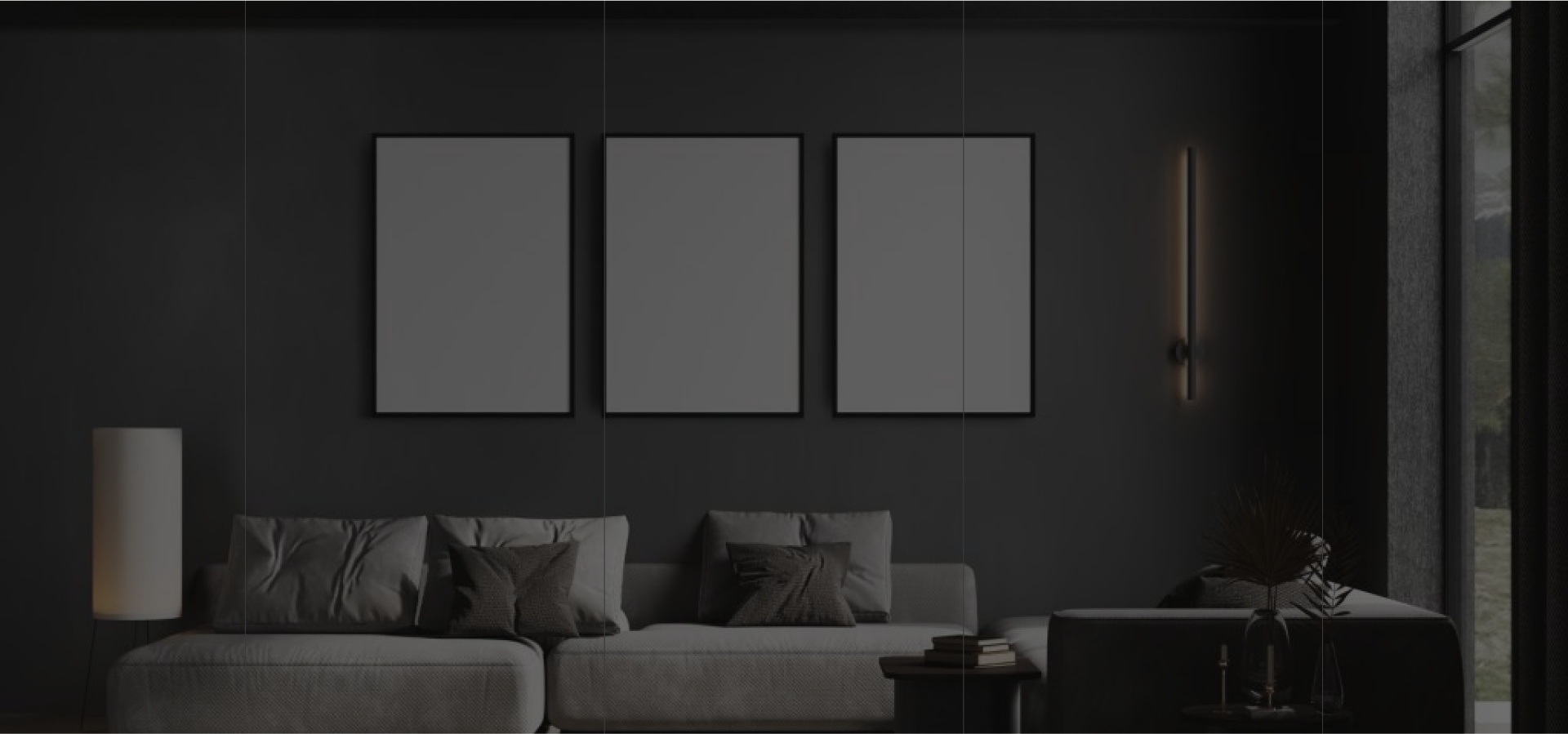 Modern living room with warm wood and minimalist furniture