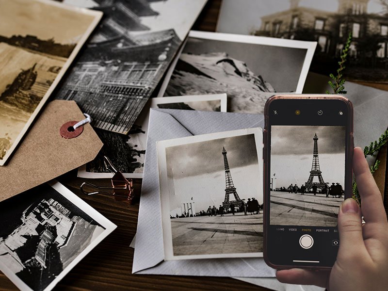 Scanning a physical photograph to use in a funeral memorial video