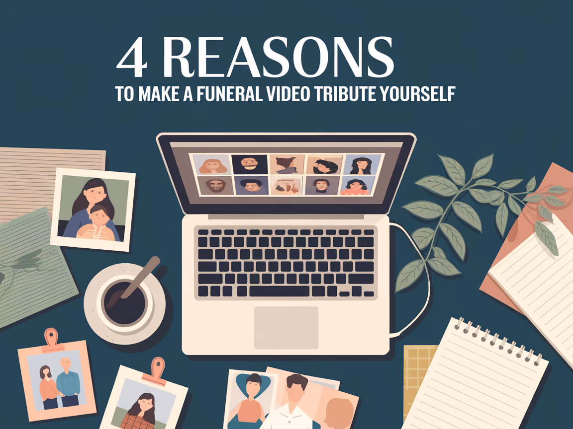 Header graphic for 4 reasons to make a funeral video tribute yourself