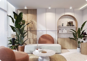 Stylish interior design of penthouse apartment