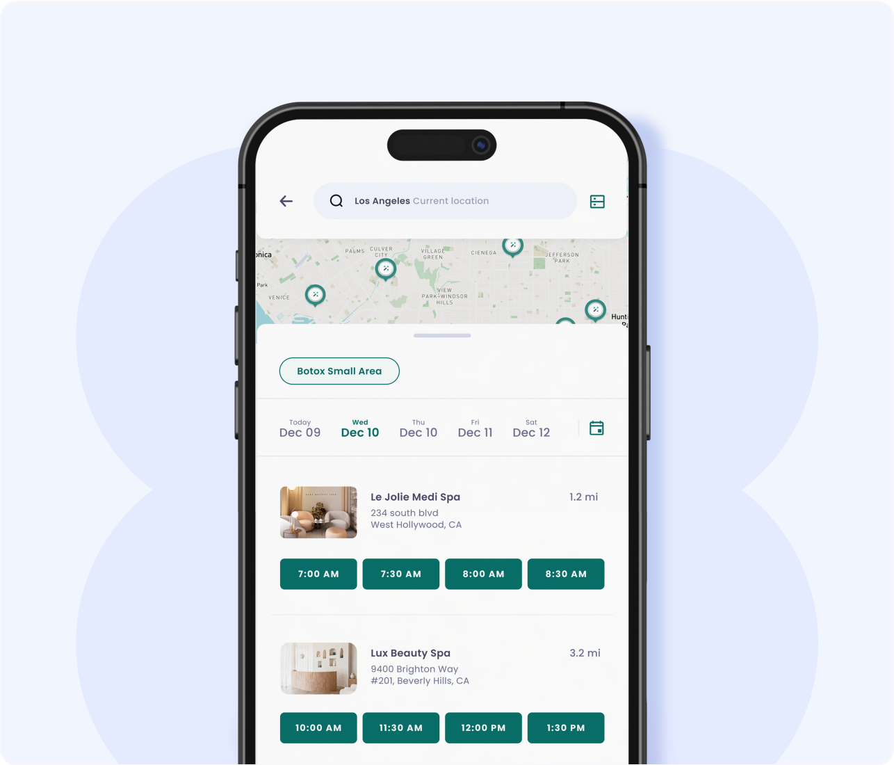 Phone container showing Upkeep app screens