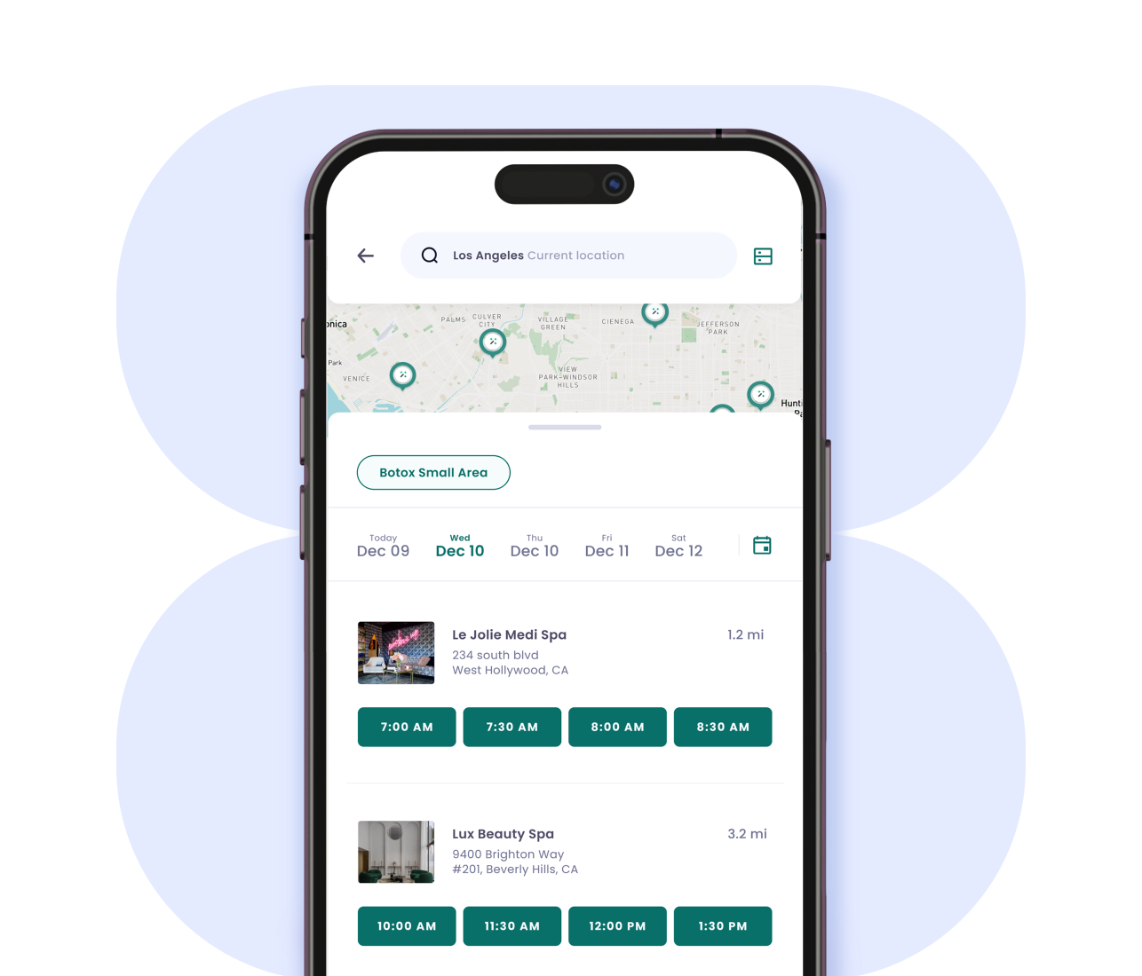 Phone container showing Upkeep app screens