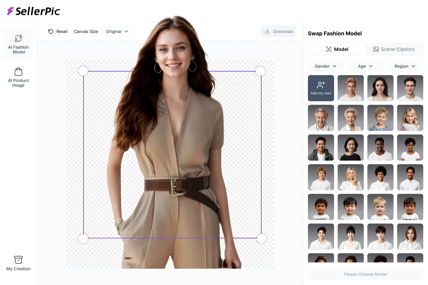 AI product photography in SellerPic
