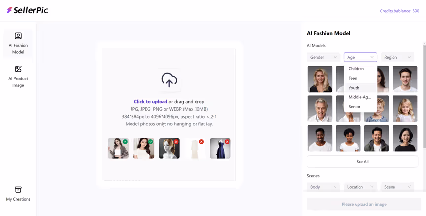 AI lingerie model settings