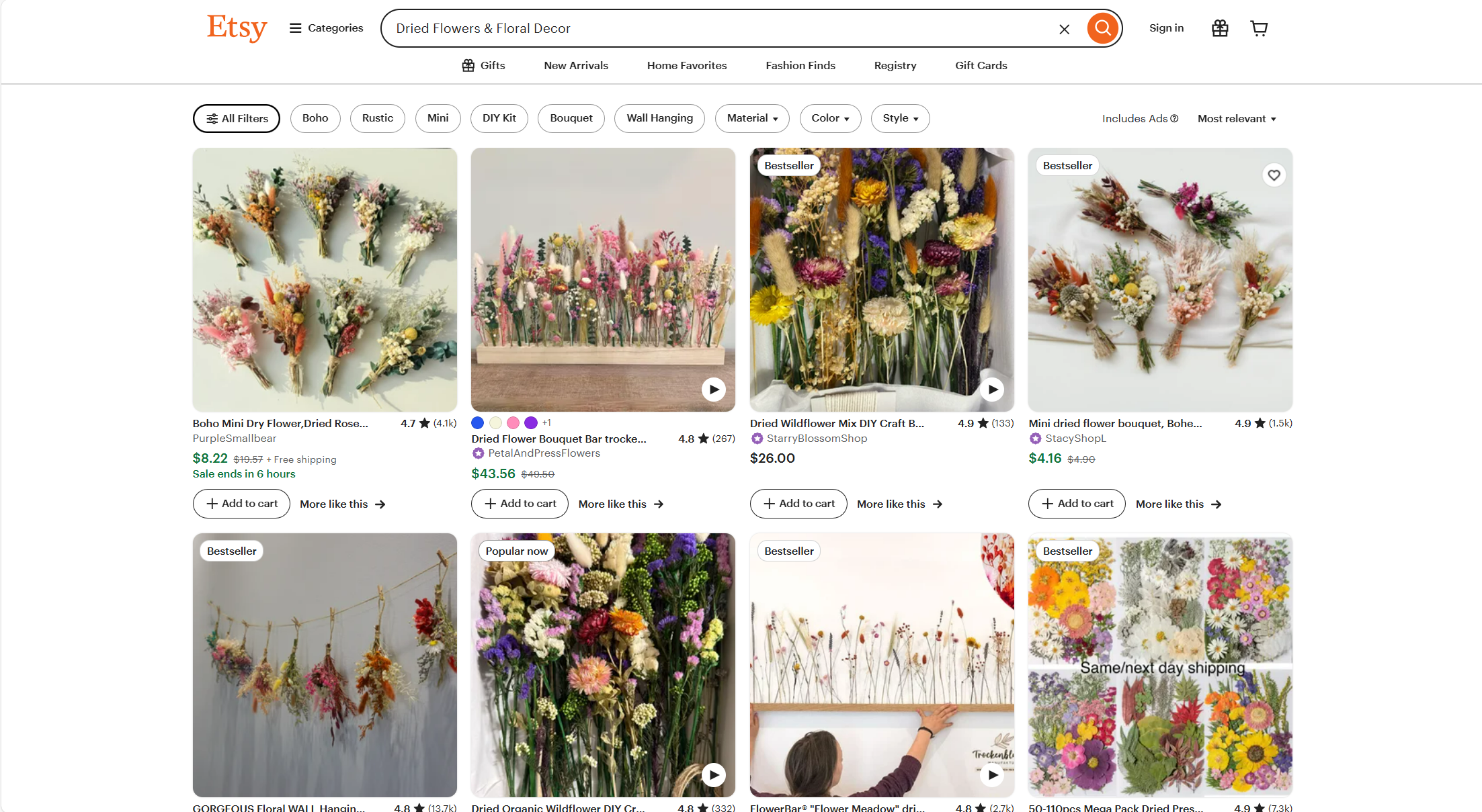 Dried Flowers & Floral Decor
