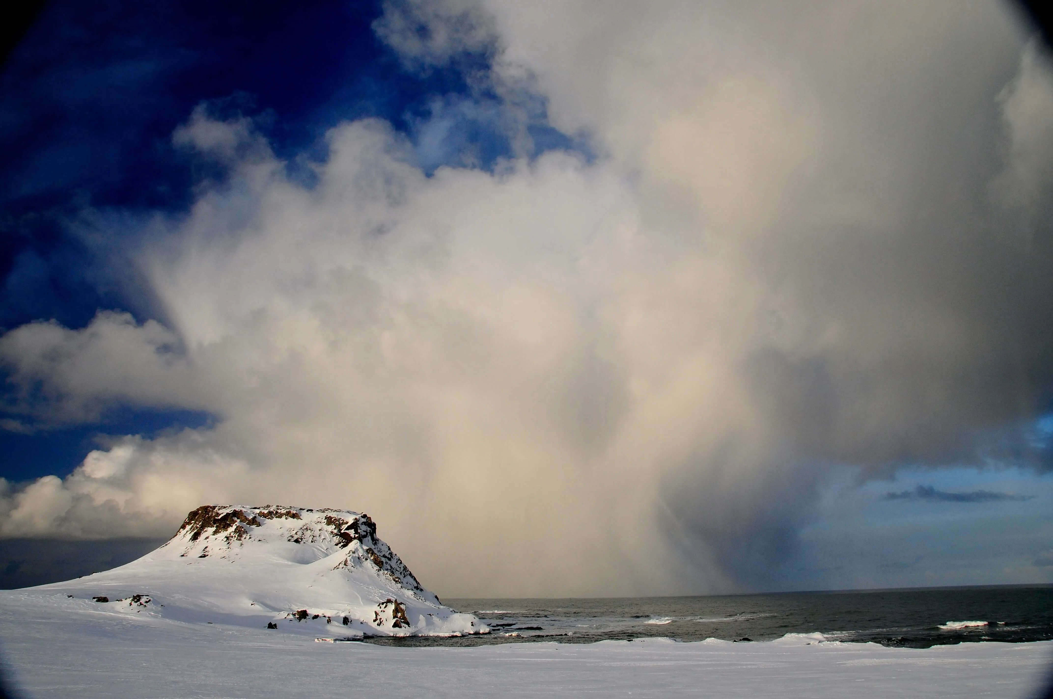 snowy landscape and clouds