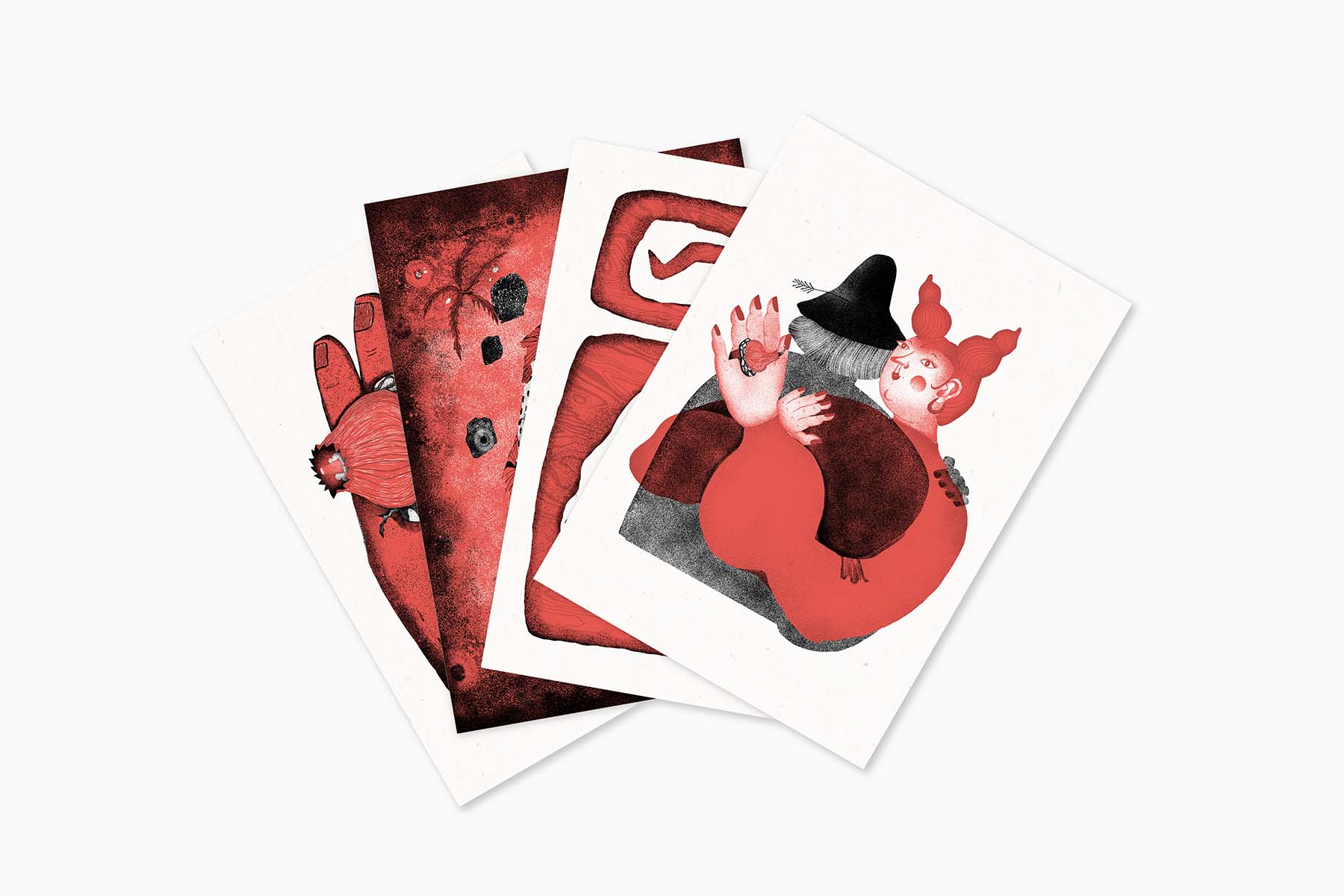 An image of 4 risograph prints