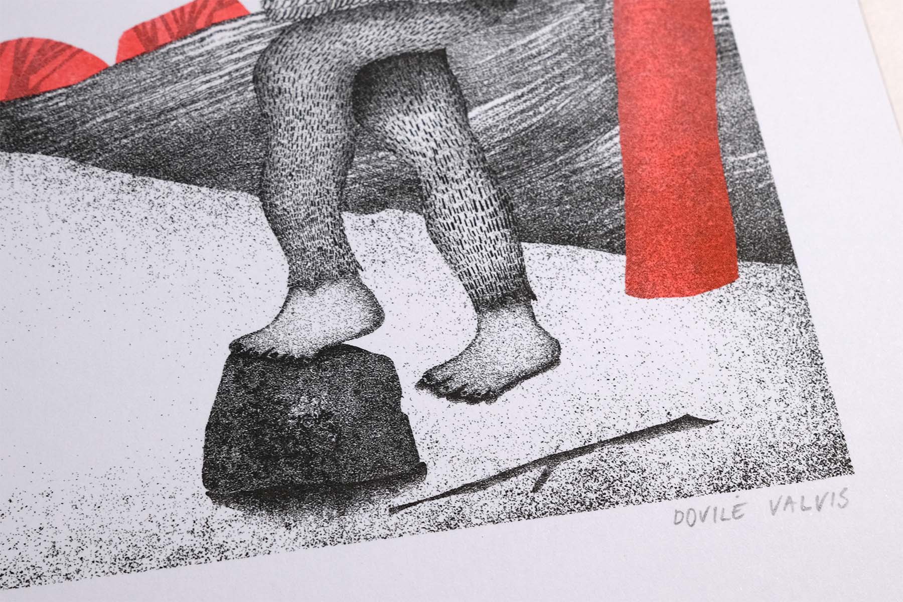 Zoom in of the risograph poster of the old man