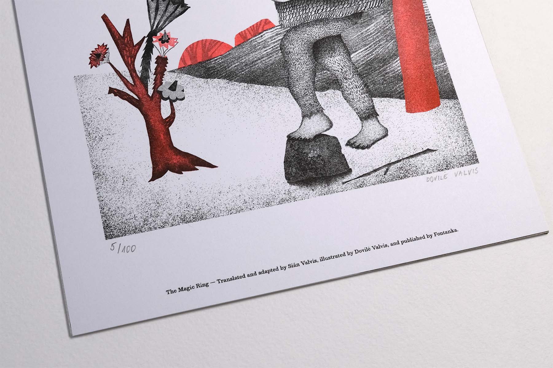 Zoom in of the risograph poster of the old man