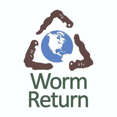 Worm Return is a female-owned, socially responsible organic material diversion company providing composting services to the City of Pittsburgh and beyond. Logo is worms forming a triangle around the earth and taking a bite out of it.