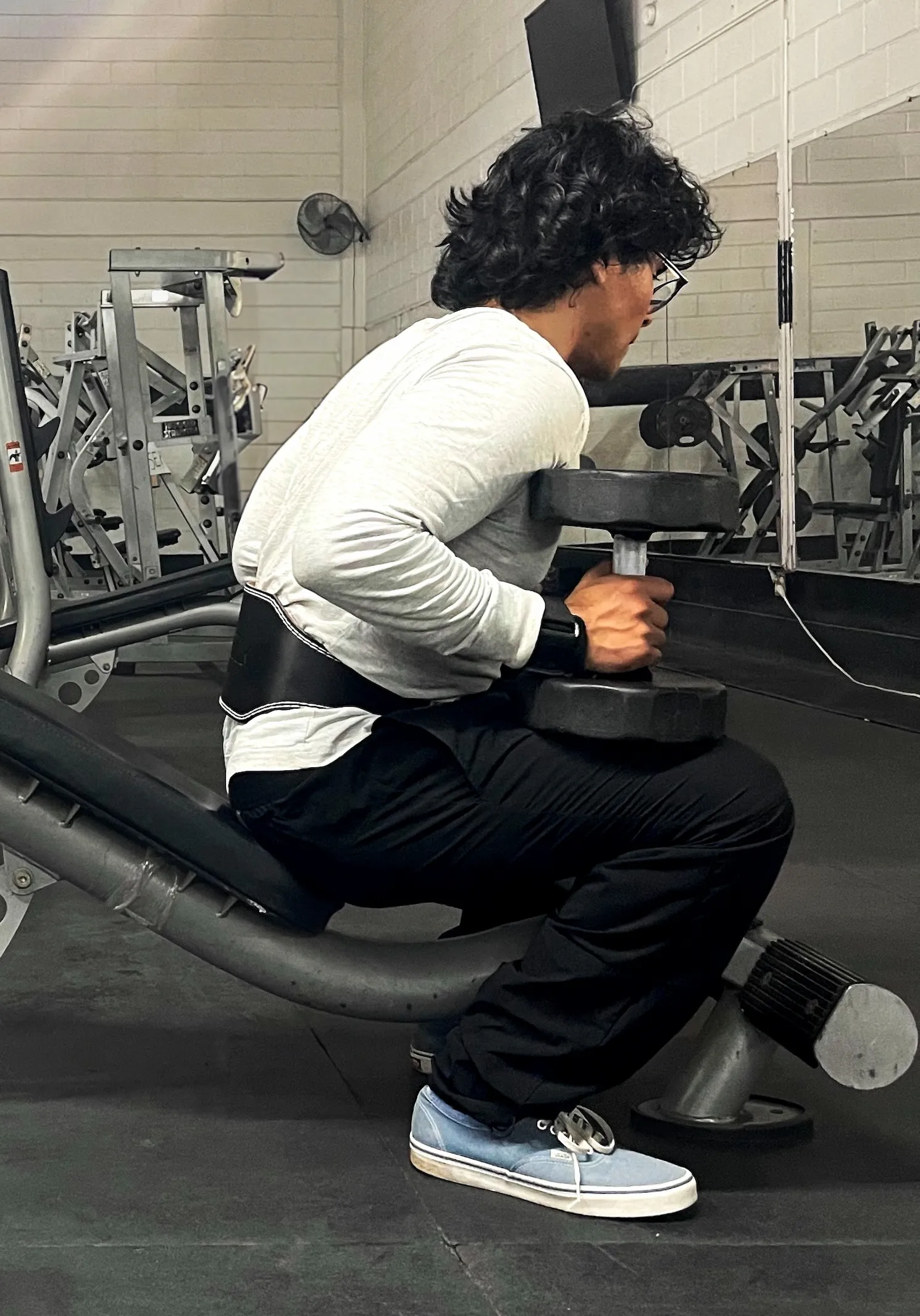 Lifting weights at the gym