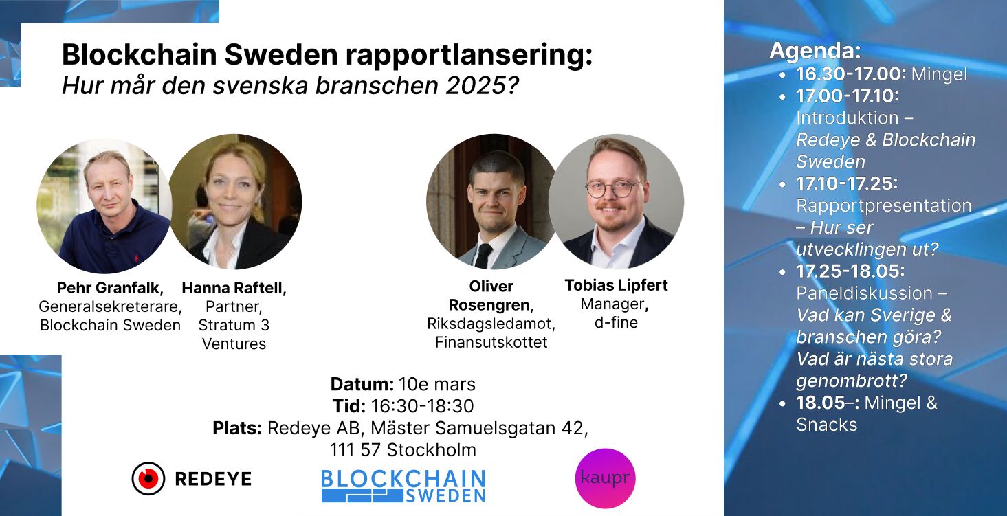 Blockchain Sweden lanserer bransjerapport 2025 om svensk blokkjedeindustri 