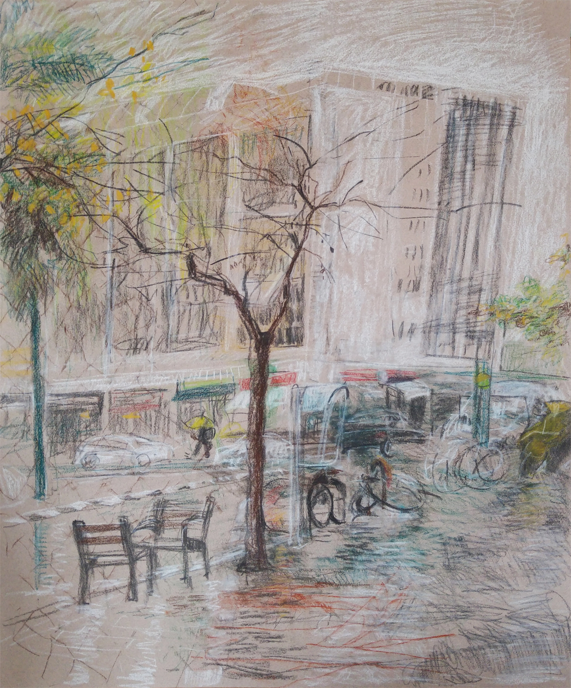 גשם בכיכר רבין 