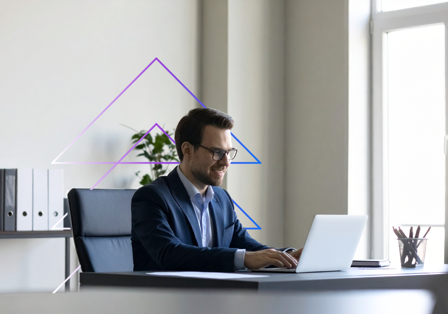 insurance advisor at a computer