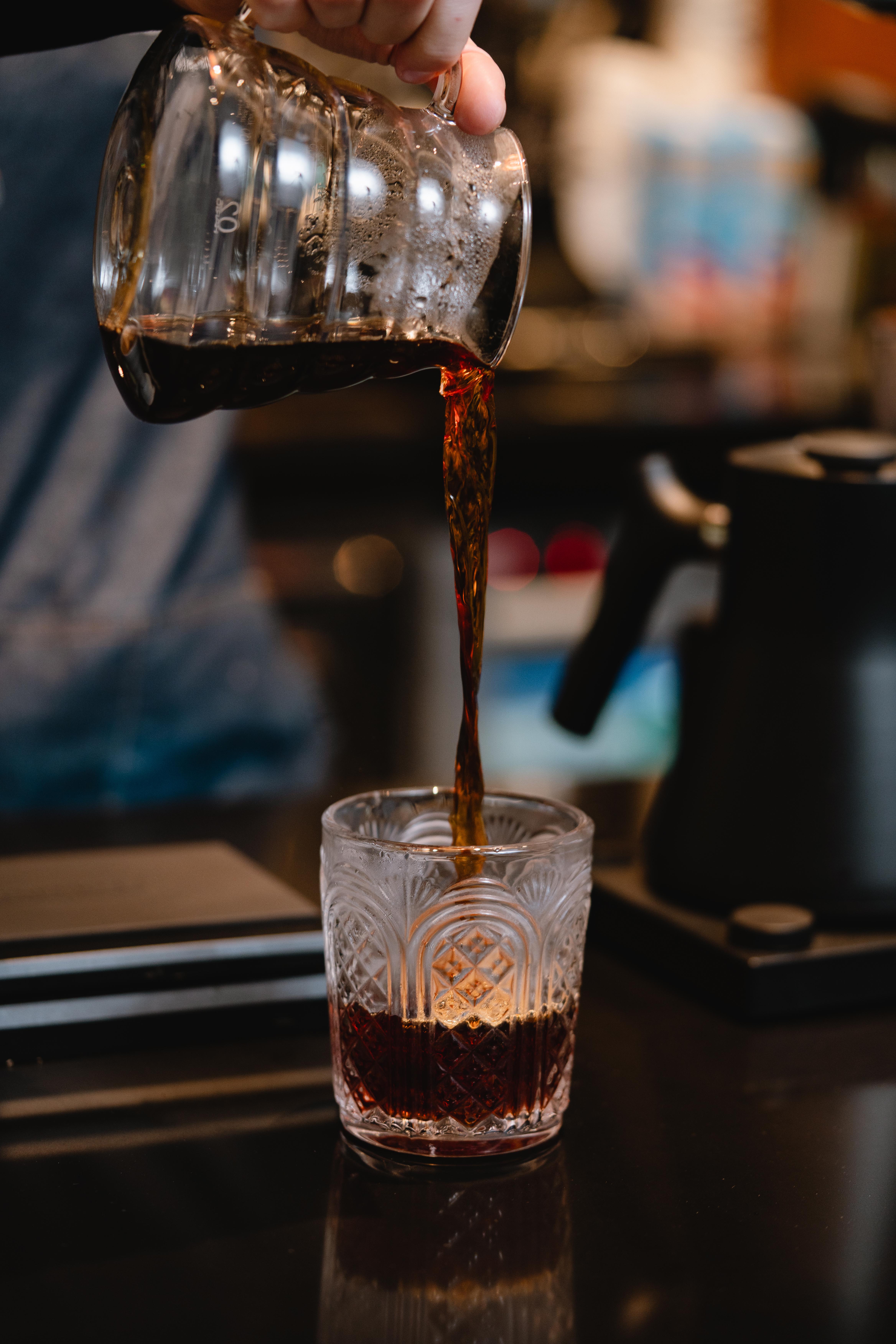 v60 coffee pouring