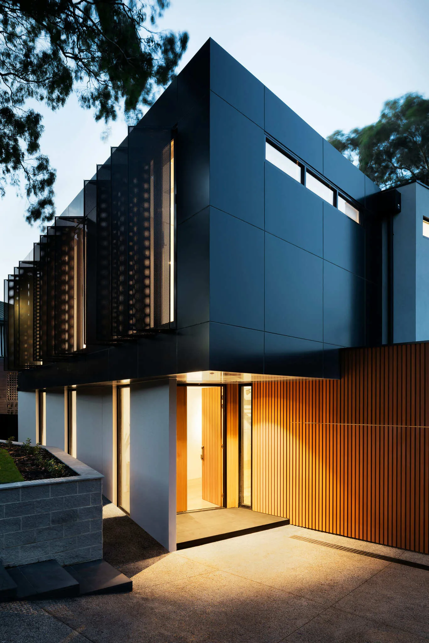 Luxury house in black theme side view