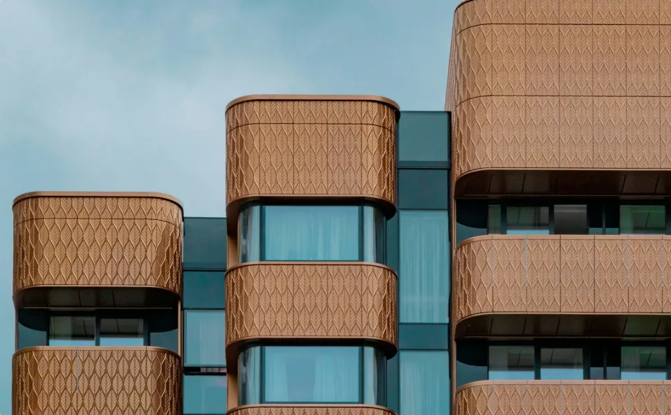 Glassy apartment view from top