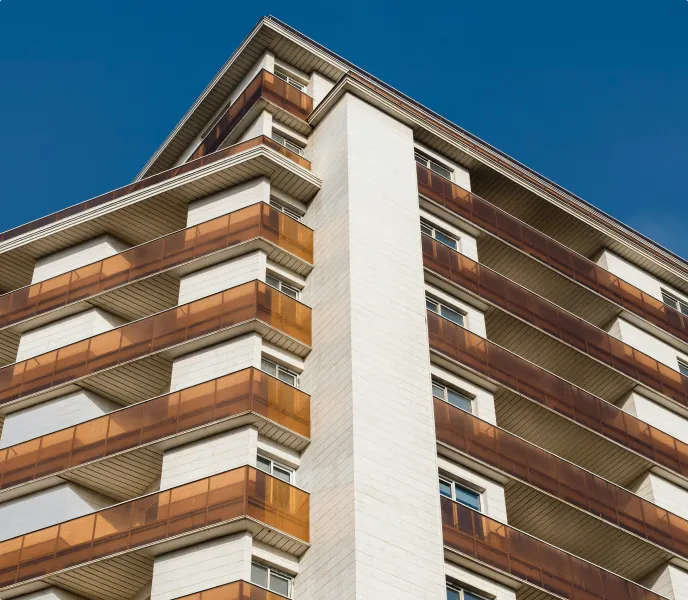 Top view of residence building