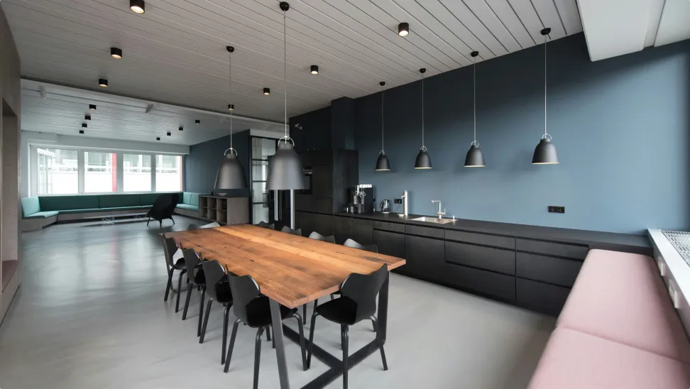 Cafe and sitting view of a office building