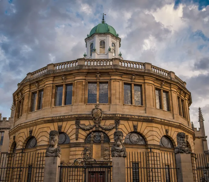 low angle shot of the bodleian libraries